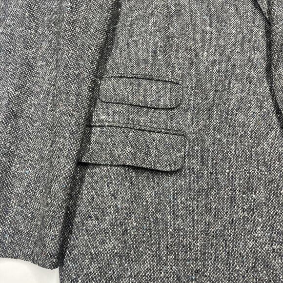 Vintage Stanford Executive Virgin Wool Black/Gray Tweed Blazer Jacket Size 46L - Picture 6 of 16